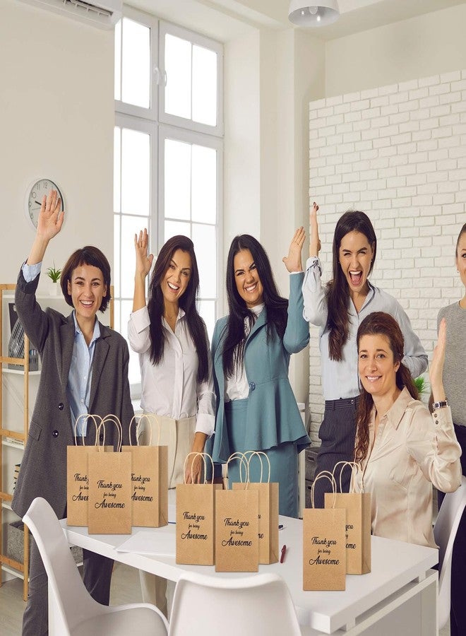 Qilery 18 Pcs Kraft Paper Gift Bags with Handles for Employee Coworker Colleague Volunteer Teacher Nurse, Thank You for Being Awesome Gift Bags, 5. 9 x 3. 1 x 8. 3 Inches - Image 4